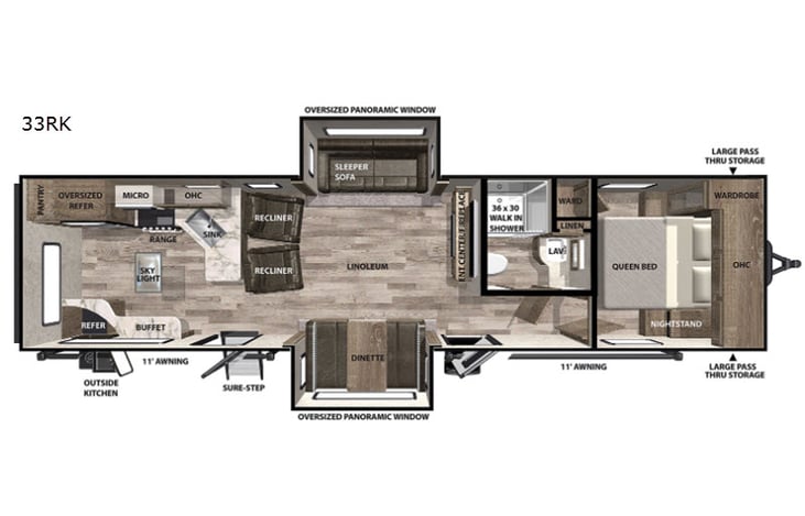 Representative floor plan provided by a trusted RVshare partner.