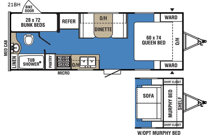 Representative floor plan provided by a trusted RVshare partner.