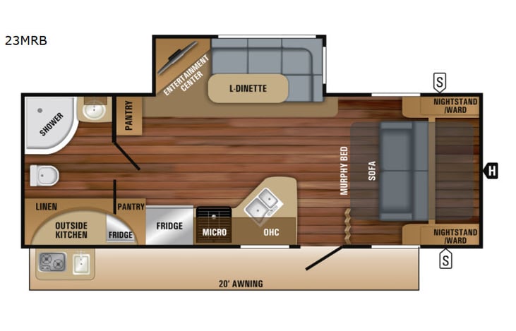 Representative floor plan provided by a trusted RVshare partner.