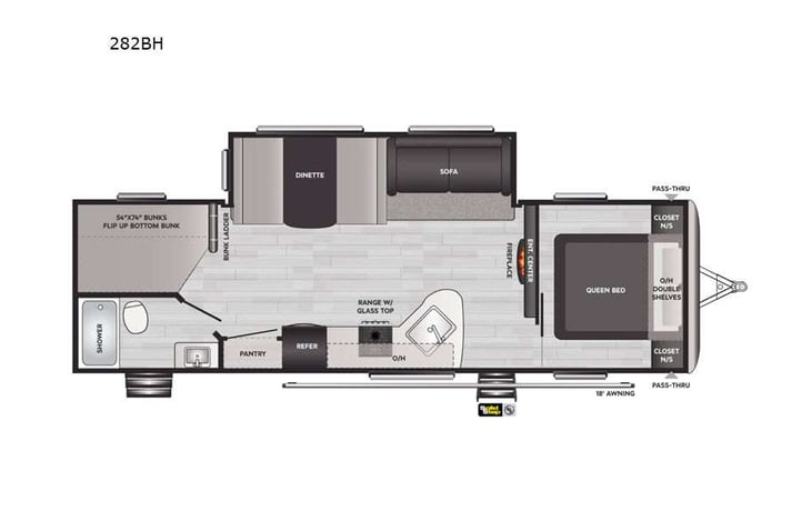 Representative floor plan provided by a trusted RVshare partner.