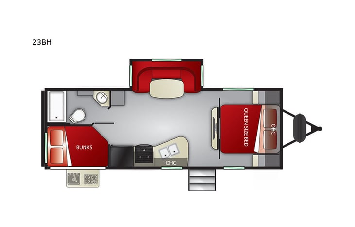Representative floor plan provided by a trusted RVshare partner.
