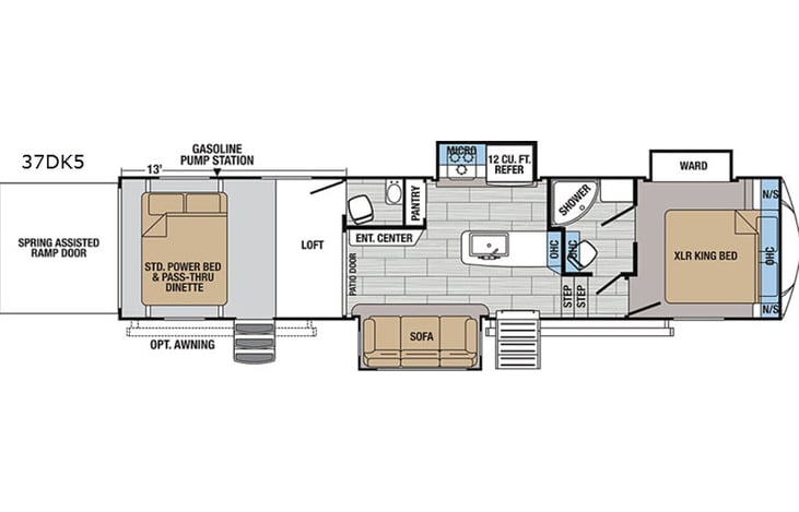 Representative floor plan provided by a trusted RVshare partner.