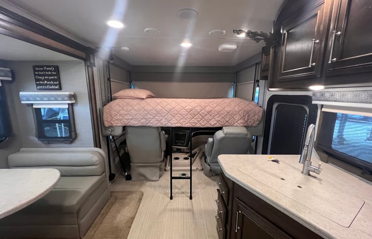 Queen-sized Tempur-Pedic mattress loft bed