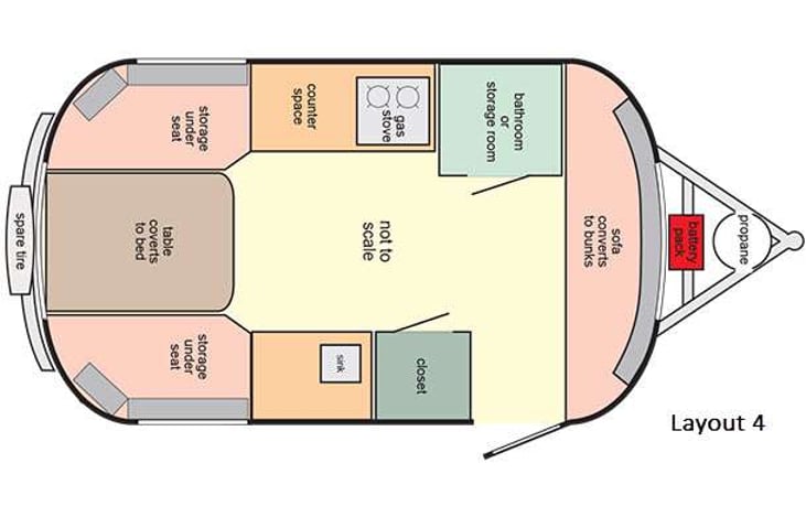 Representative floor plan provided by a trusted RVshare partner.