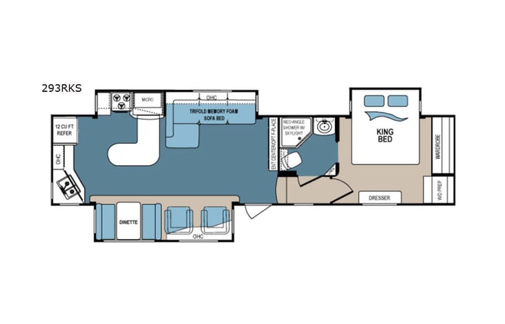 Representative floor plan provided by a trusted RVshare partner.