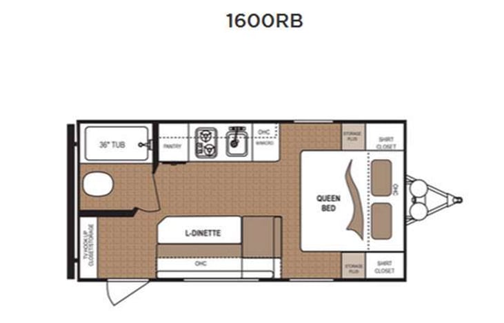 Representative floor plan provided by a trusted RVshare partner.
