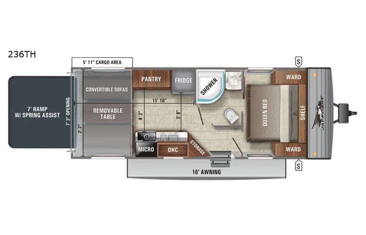 Representative floor plan provided by a trusted RVshare partner.