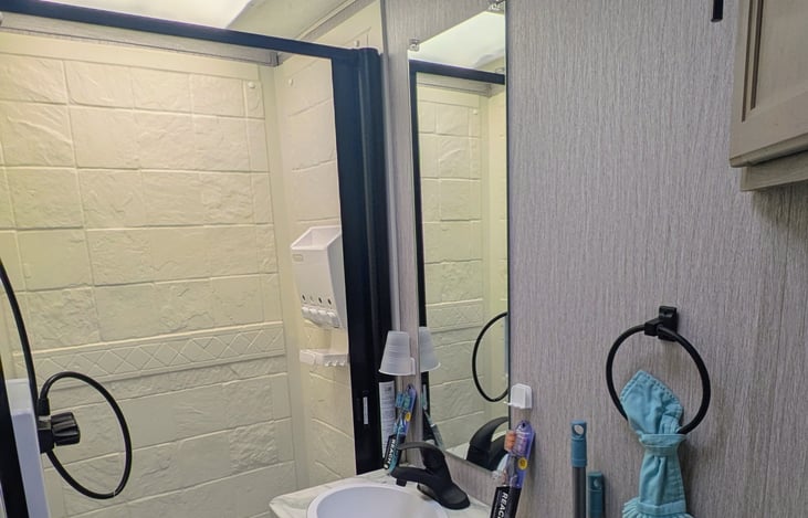 opening shower door slowly