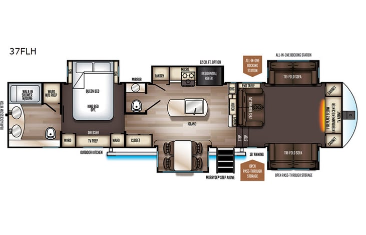 Representative floor plan provided by a trusted RVshare partner.