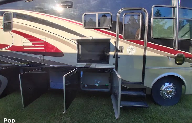 outdoor tv and lots of storage