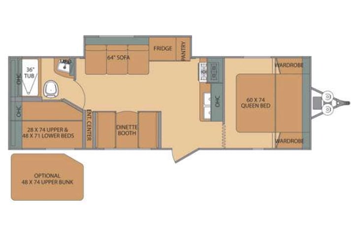 Representative floor plan provided by a trusted RVshare partner.