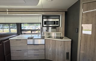 Luxury RV with flexible hosts.