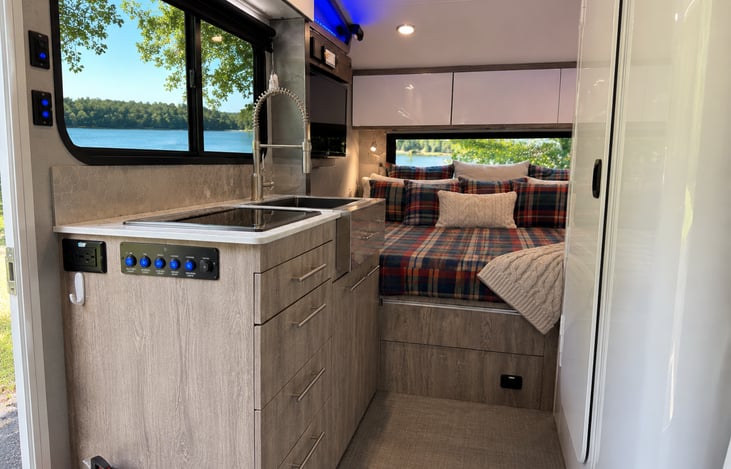 Lakeside views right from bed—comfort meets the outdoors.