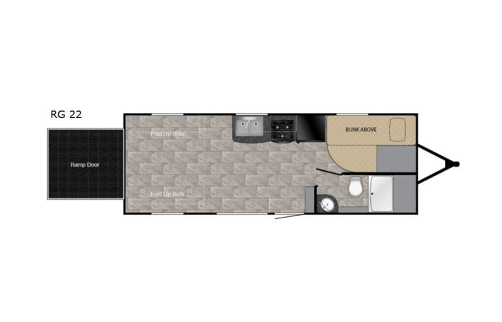 Representative floor plan provided by a trusted RVshare partner.