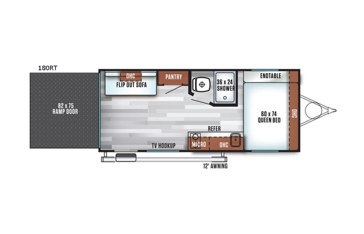 Representative floor plan provided by a trusted RVshare partner.