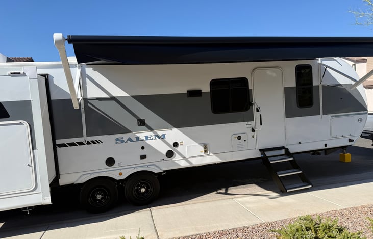 Primary side and large awning