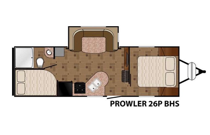 Representative floor plan provided by a trusted RVshare partner.