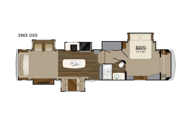 Representative floor plan provided by a trusted RVshare partner.