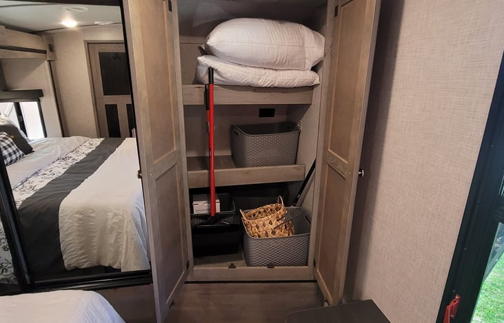 Storage and lining closet.