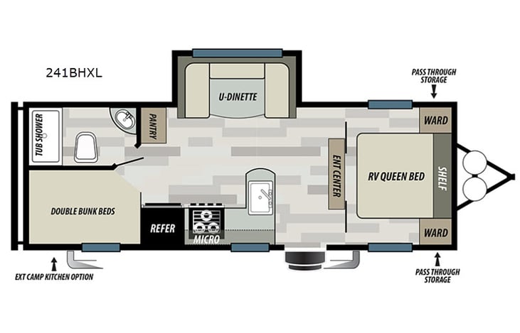 Representative floor plan provided by a trusted RVshare partner.