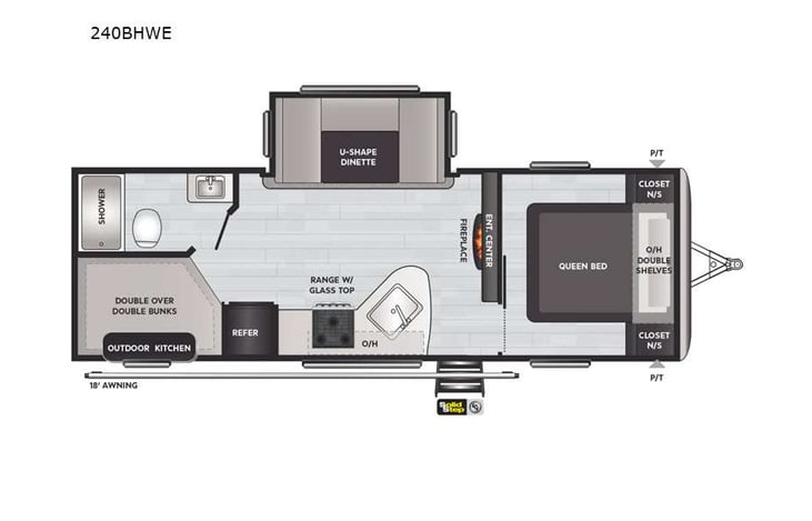 Representative floor plan provided by a trusted RVshare partner.
