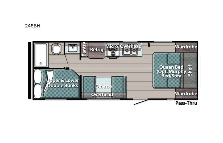 Representative floor plan provided by a trusted RVshare partner.