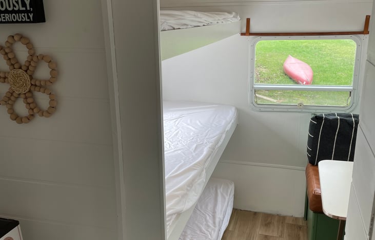 4 back bunks with clean mattress covers (BYOB