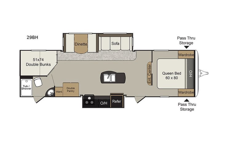 Representative floor plan provided by a trusted RVshare partner.