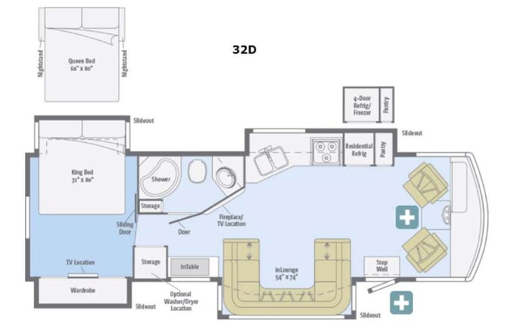 Representative floor plan provided by a trusted RVshare partner.