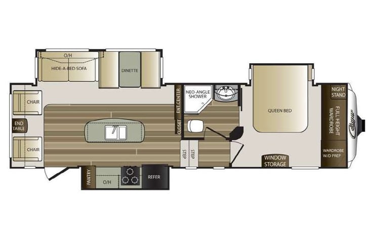 Representative floor plan provided by a trusted RVshare partner.