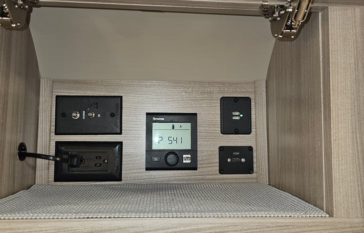 Water heater and furnace control, HDMI hook up, USB ports.