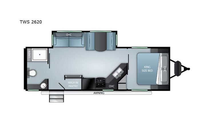 Representative floor plan provided by a trusted RVshare partner.