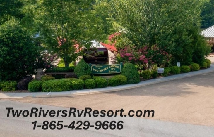 Recommended RV Resort: Two Rivers RV Resort in Sevierville, TN.