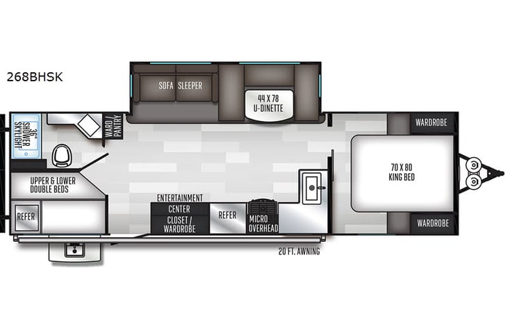 Representative floor plan provided by a trusted RVshare partner.