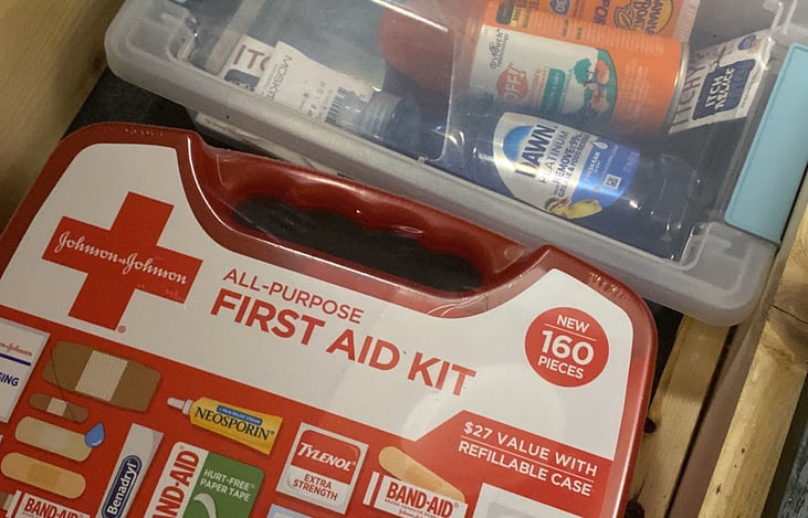 First Aid kit and some outdoor essentials provided such as mosquito repellent and sun blocker.
