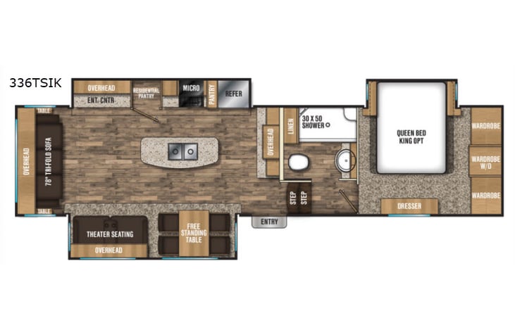 Representative floor plan provided by a trusted RVshare partner.