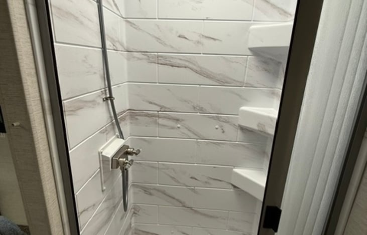 Private shower and toilet area allowing you to have plenty of room to get dressed without feeling crammed.
