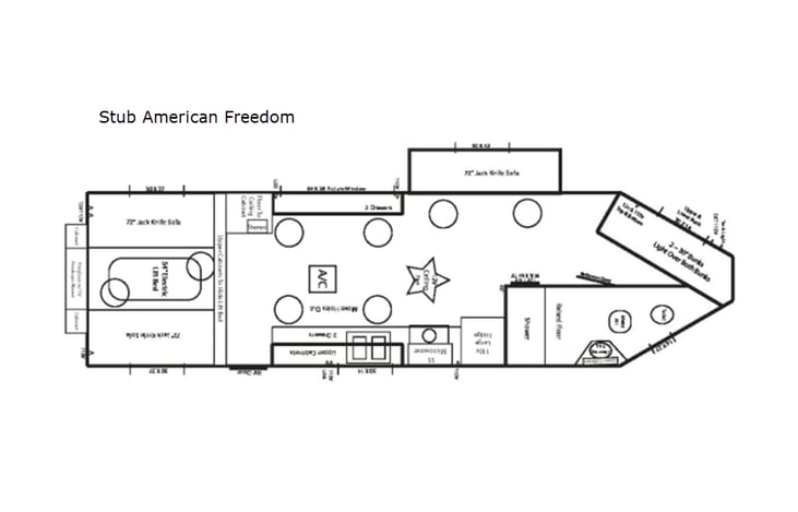 Representative floor plan provided by a trusted RVshare partner.
