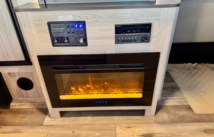 fire place changes colors