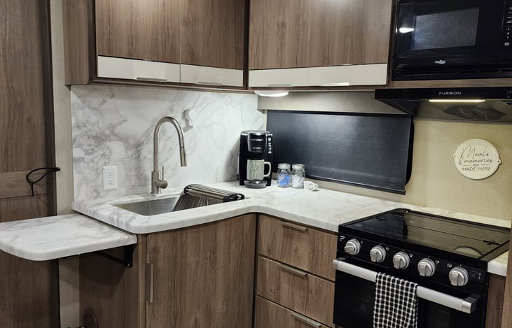 Plenty of counter space for food prep.