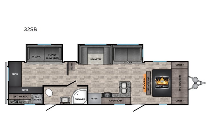 Representative floor plan provided by a trusted RVshare partner.