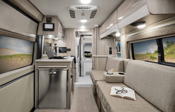 Interior view (refrigerator is black finish now)