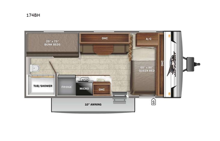 Representative floor plan provided by a trusted RVshare partner.