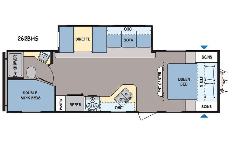 Representative floor plan provided by a trusted RVshare partner.