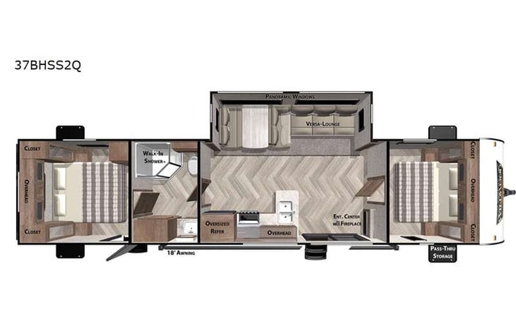 Representative floor plan provided by a trusted RVshare partner.