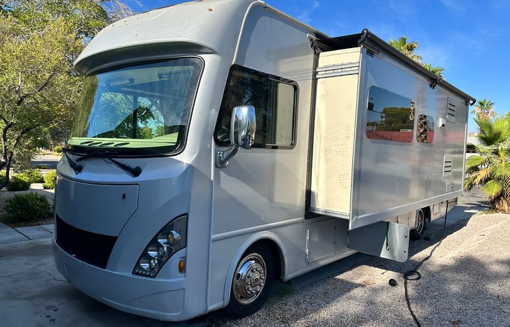 Can Cruise America do this? Nope. Our motorhome features a large slide-out that allows for much more living space when parked.