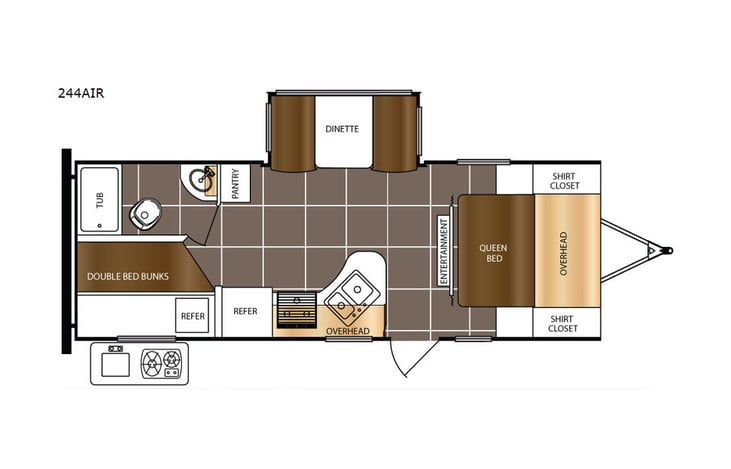 Representative floor plan provided by a trusted RVshare partner.