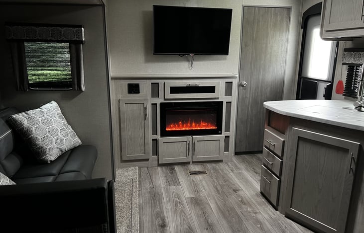 Living room with pull out couch