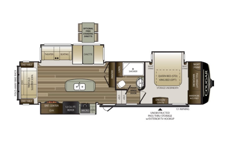 Representative floor plan provided by a trusted RVshare partner.