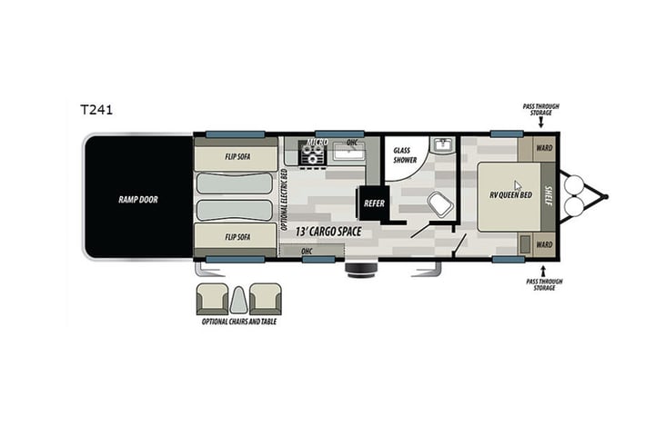 Representative floor plan provided by a trusted RVshare partner.